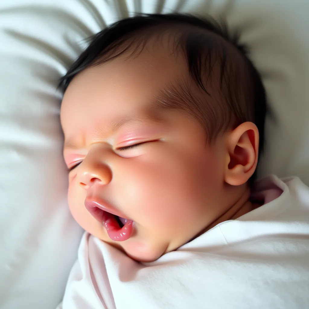 baby sleeping with mouth open