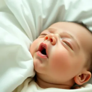baby sleeping with mouth open
