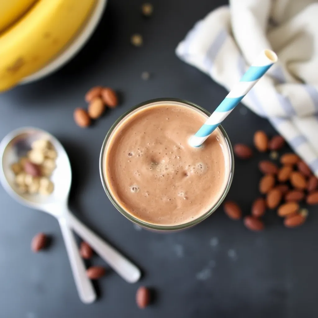 Chocolate Peanut Butter Banana Smoothie, smoothie recipes for kids