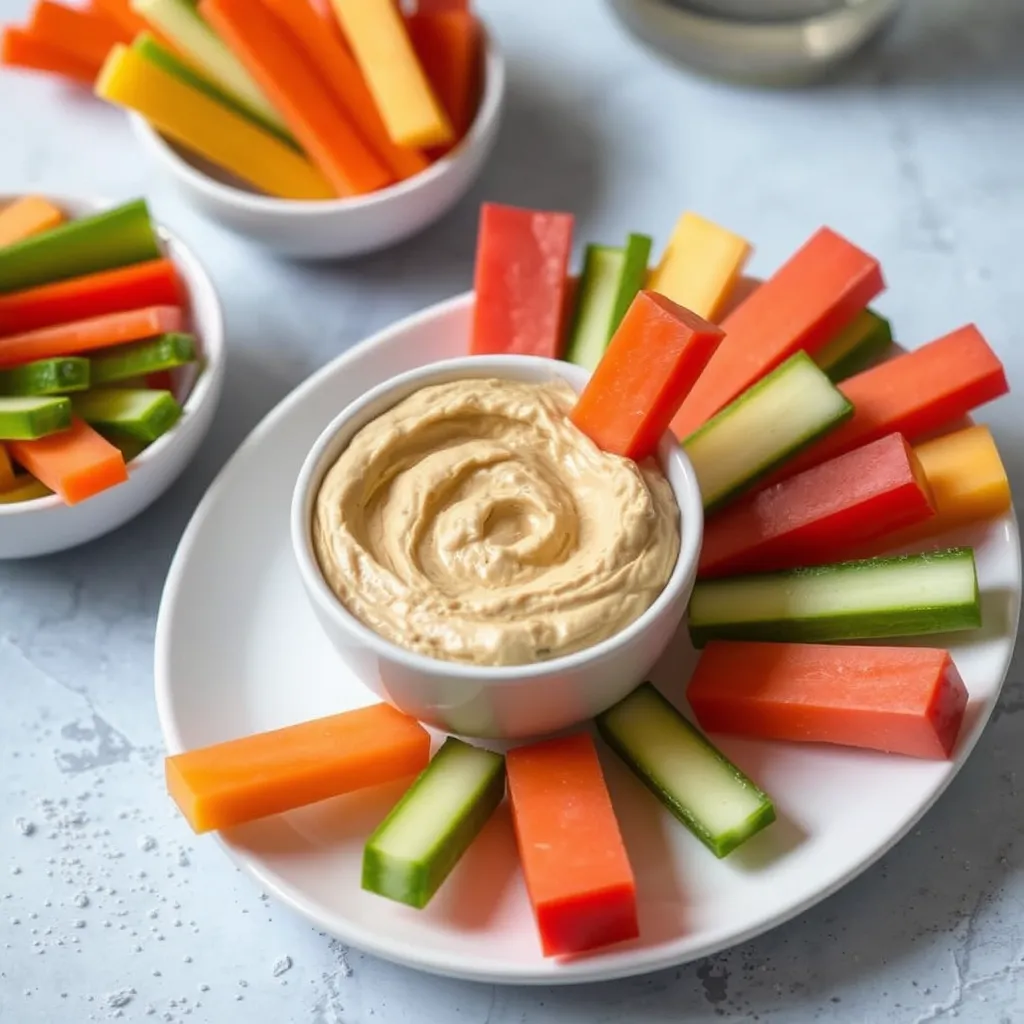 Veggie Sticks with Hummus, kids snacks for beach day