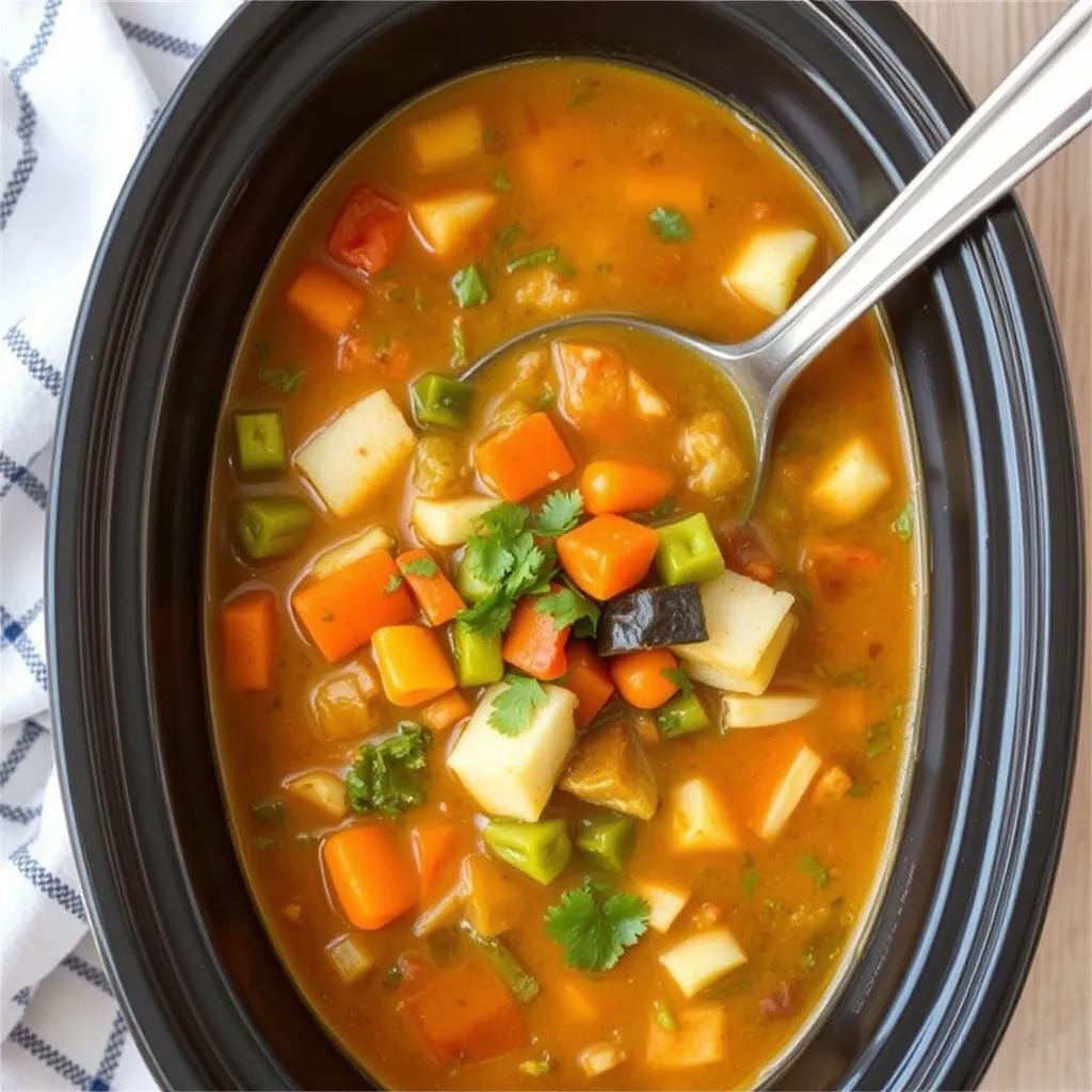 Slow Cooker Vegetable Soup, kid friendly crock pot meals