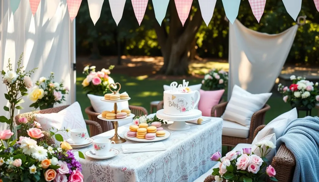 British Tea Party Baby Shower Decor