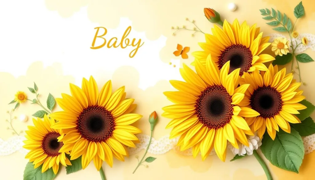 Sunflower Baby Shower Invitation Design