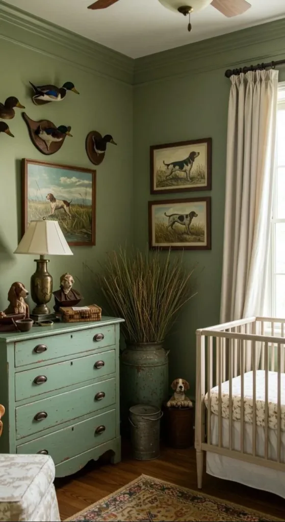 Vintage hunting nursery decor ideas for a charming baby room