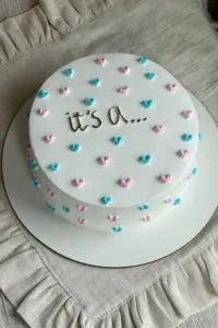 Delicious gender reveal cake with pink and blue layers for a memorable celebration