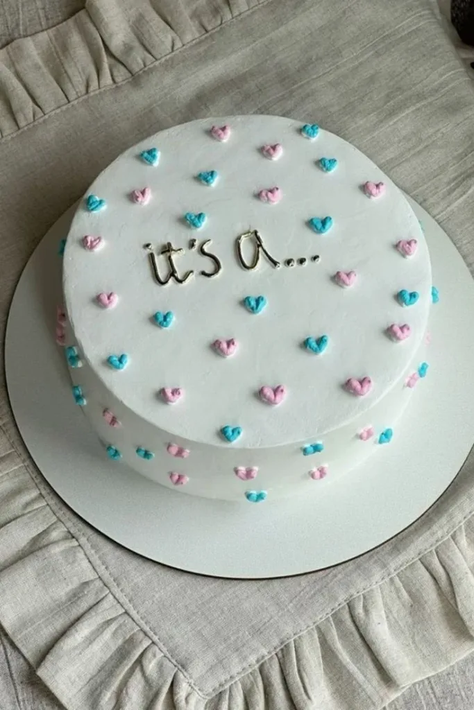 Delicious gender reveal cake with pink and blue layers for a memorable celebration
