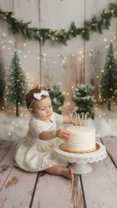 Beautiful collection of winter cakes for a festive Winter ONEderland theme.