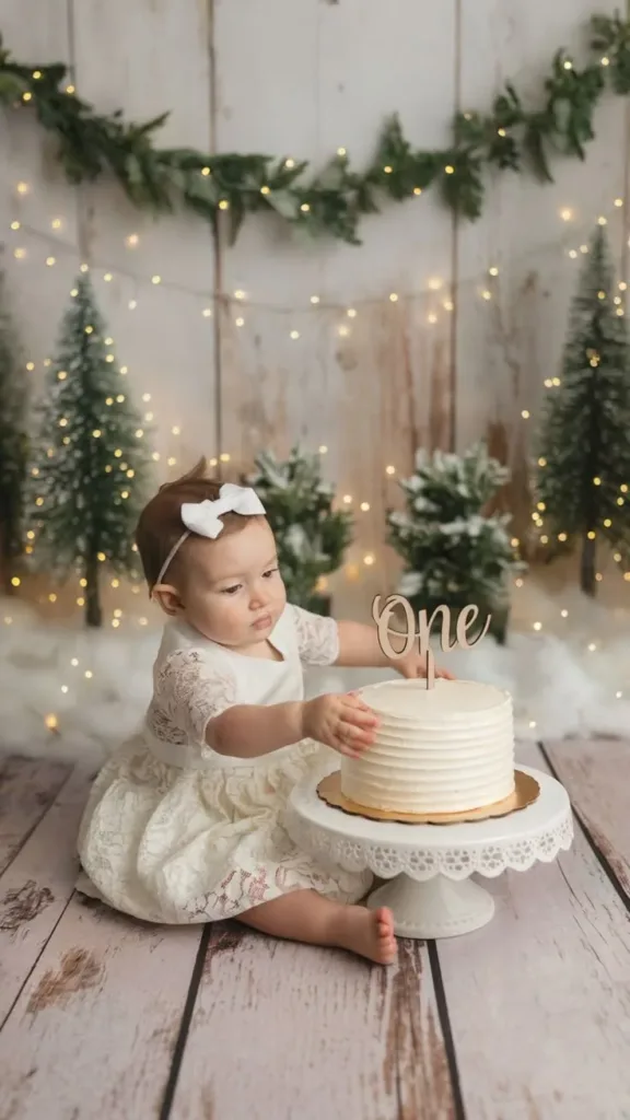 Beautiful collection of winter cakes for a festive Winter ONEderland theme.