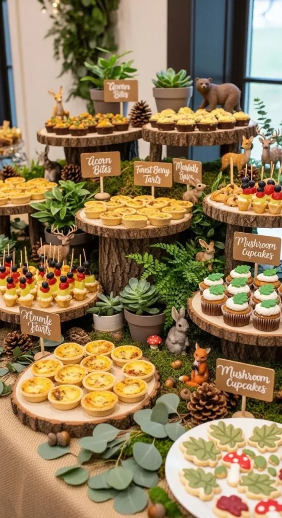 Woodland baby shower decorations and theme ideas for a beautiful celebration.
