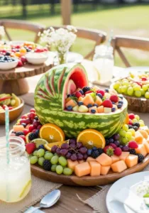 Rustic baby shower food ideas featuring farm fresh ingredients