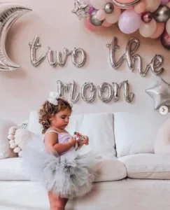 Cute decorations and themes for a girl's 2nd birthday party celebration.