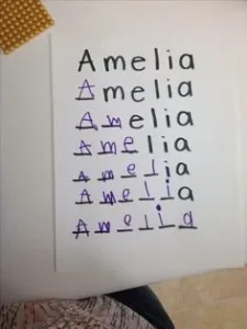 Activities for teaching children to escribir nombre propio