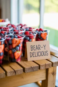 Cozy woodland baby shower decorations with nature-inspired elements and themes.