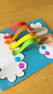 Colorful 3D Rainbow Craft project for kids to enhance creativity and fun.
