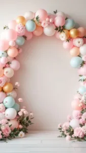 Colorful spring birthday party themes for a first birthday celebration.