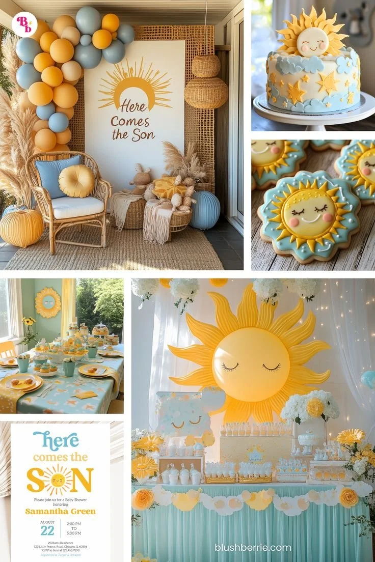Here Comes the Sun Baby Shower Printables – Summer Baby Shower Collection