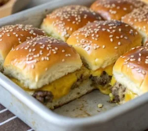 Kid-friendly cheeseburger sliders served on a plate for an easy weeknight meal