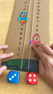Rocket Race Counting Board designed for preschoolers to enhance counting skills.