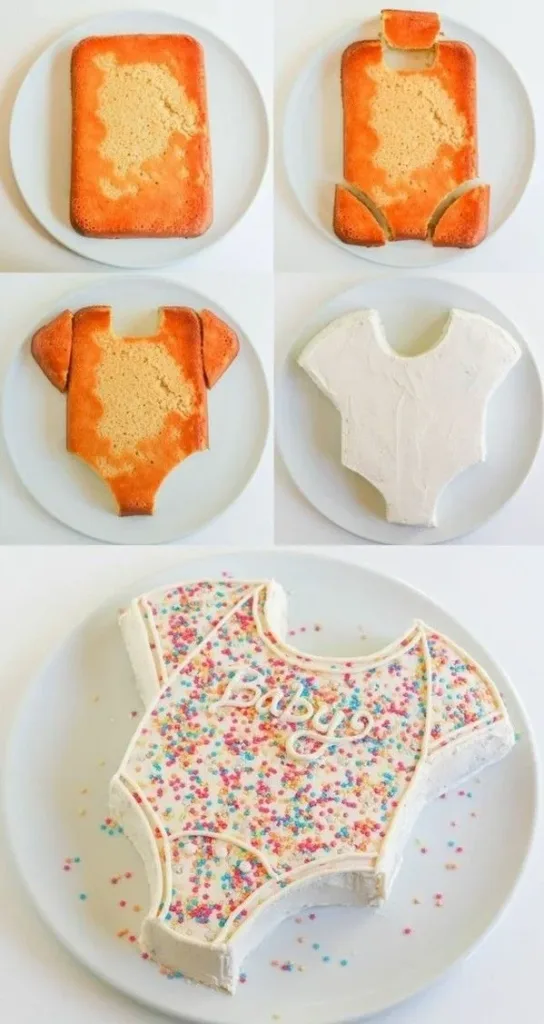A beautifully decorated stable Babytorte for a baby celebration.