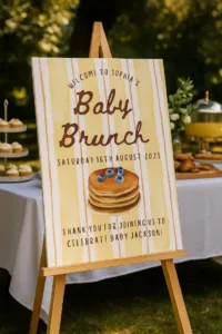 Editable Baby Shower Welcome Sign template for brunch, printable decor for babies.