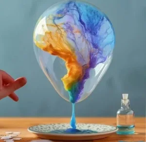 Kids performing the Balloon Baking Soda Experiment with colorful balloons