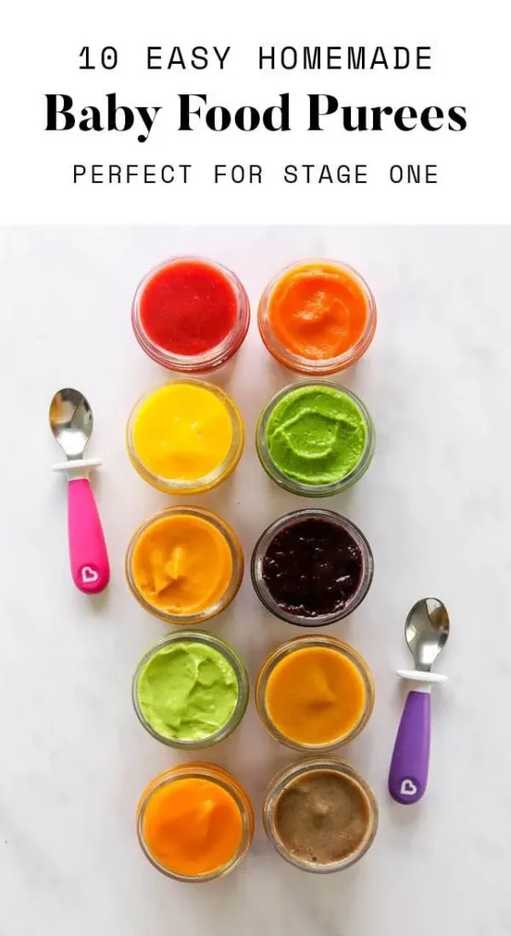 Delicious homemade baby food purees for stage 1 feeding success