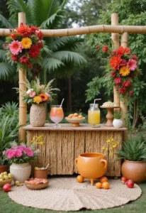 Floral decorations for a beautiful baby shower theme.