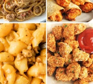Healthy weeknight dinners served for picky eaters with colorful vegetables.