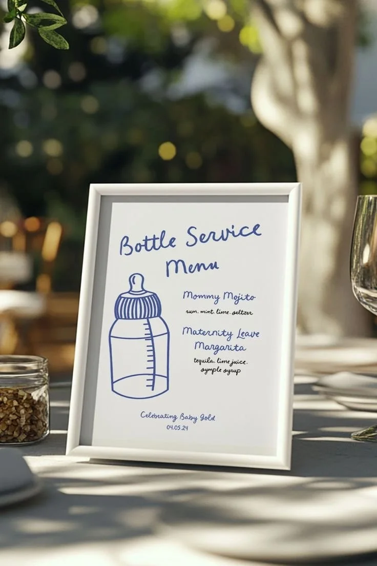 The Ultimate Baby Shower Accessory: Customizable Drink Menu Sign!