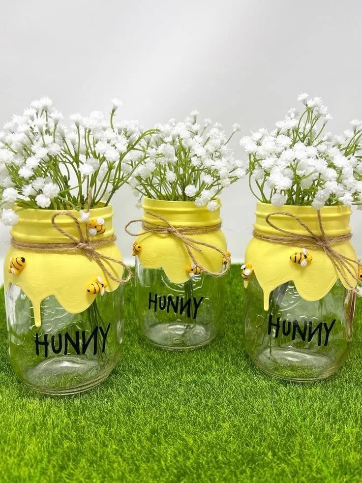 Winnie the Pooh Hunny Pots Centerpieces Party Favors for Birthdays, Baby Showers, Mason Jar Centerpieces – Etsy