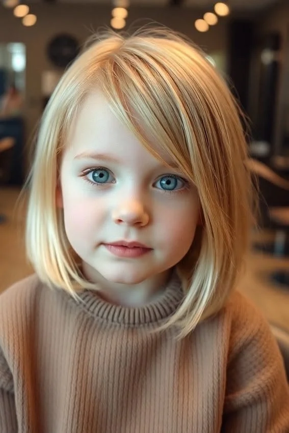 Soft blonde bob haircuts for 10-year-old girls