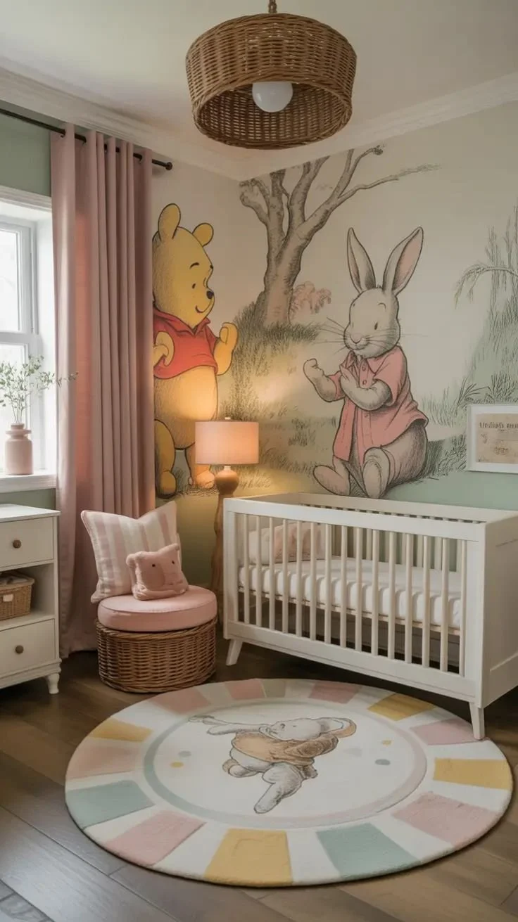 Cozy girls nursery ideas with pink neutral boho woodland theme