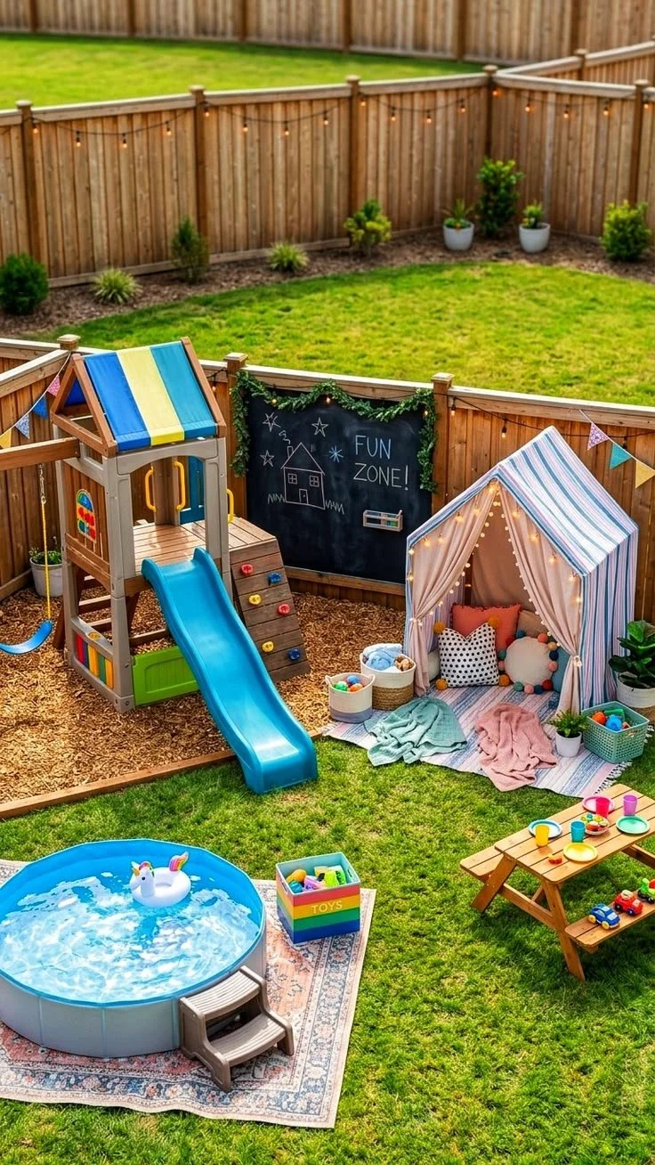 Bright and colorful kids zone designed for fun and creativity at home.