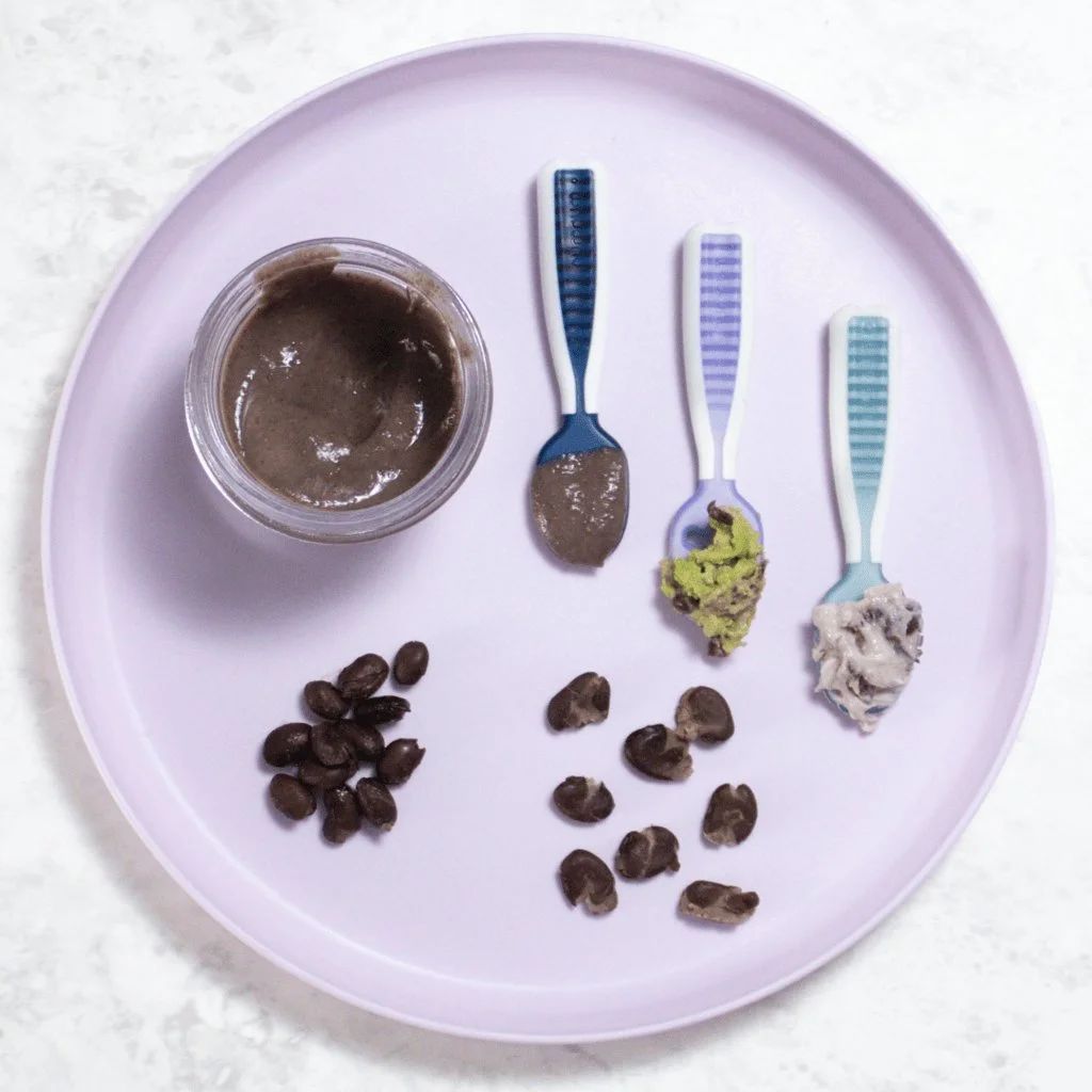 Healthy black beans and cumin baby food puree for BLW