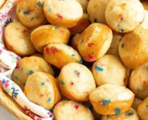 Colorful muffins on a plate, perfect for healthy school snacks.