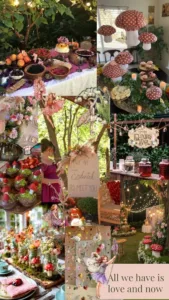 Fairy baby shower vision board with enchanting theme decorations and ideas