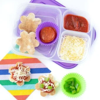 Quick homemade pizza Lunchables for busy parents with fresh toppings