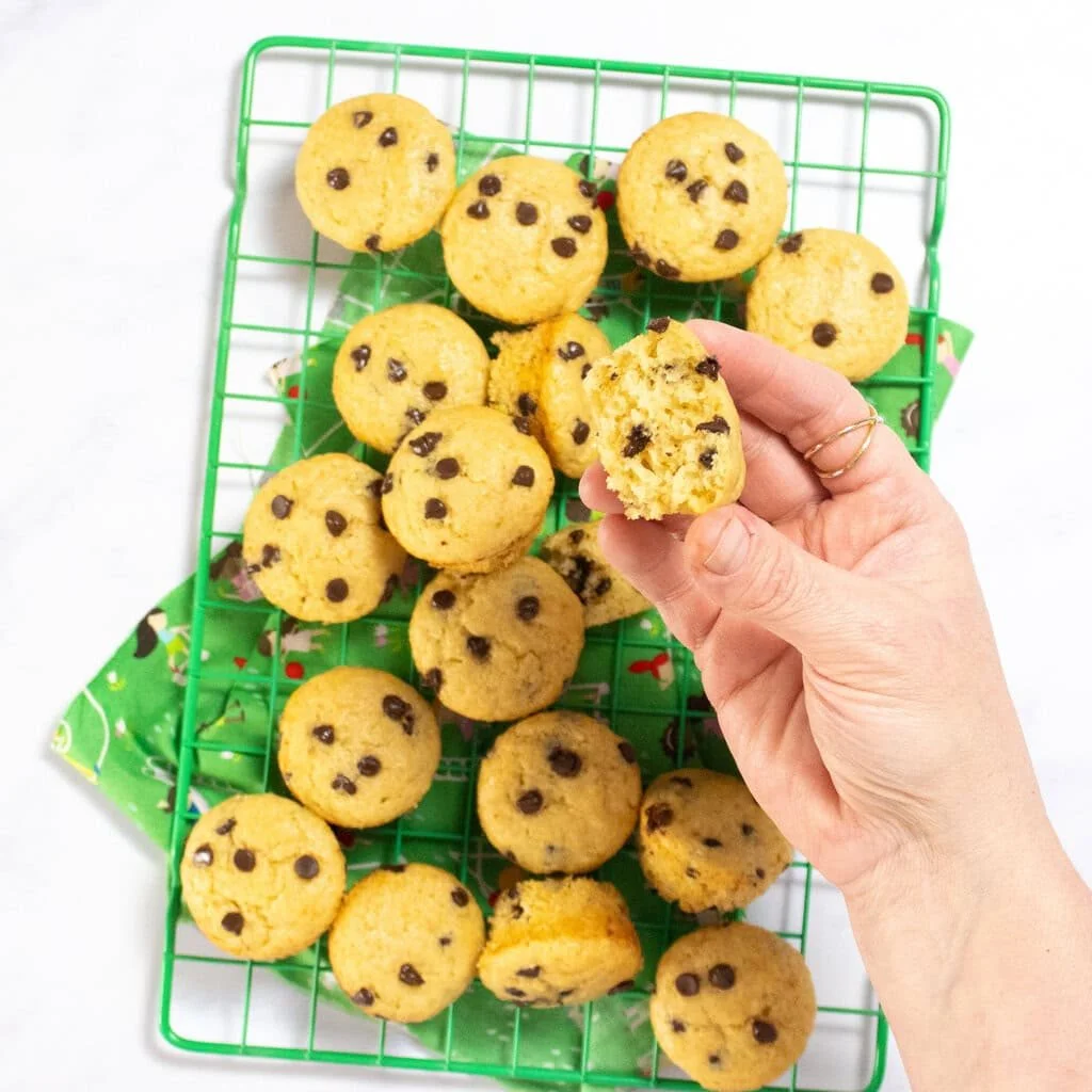 Sanity-saving yogurt mini chocolate chip muffins for busy moms
