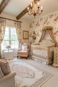 Vintage nursery decor featuring barndominium-inspired design elements