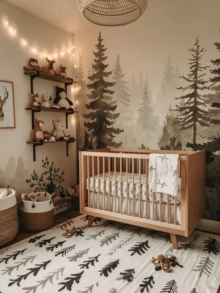 Cozy Woodland Nursery ideas for a baby's forest-themed room in 2025